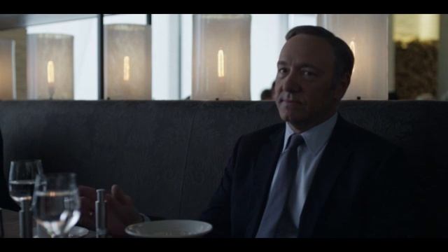 Kevin Spacey - breaking the fourth wall - looks at the camera - House of Cards