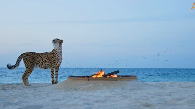 Animalia - Cheetah Duma relaxes by the campfire