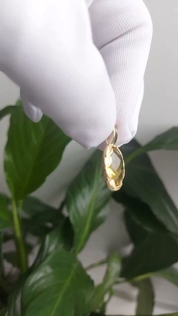 Кулон з цитрином Листя золото на сайте www.nvovkjewelry.com.ua #shorts