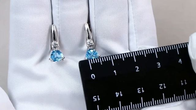 Серебряные серьги AQUAMARINE с топазом и фианитом А4731805А
