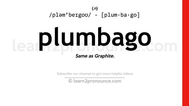 Pronunciation of Plumbago | Definition of Plumbago