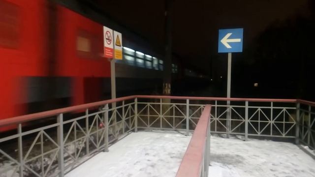 Электропоезд ЭД4М-0435 перегон Каналстрой - Дмитров 29.01.2020