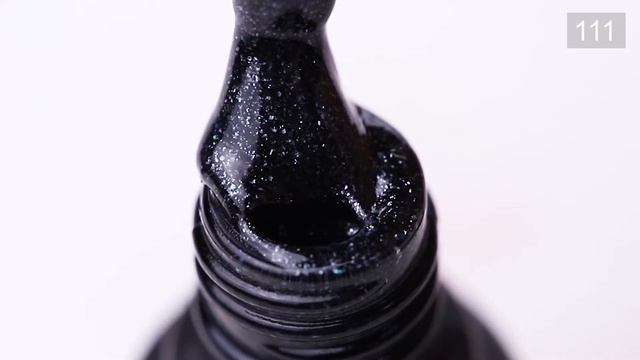 Гель-лак Siller №111 (черный, с обильными бледно-зелеными блестками), 8 мл