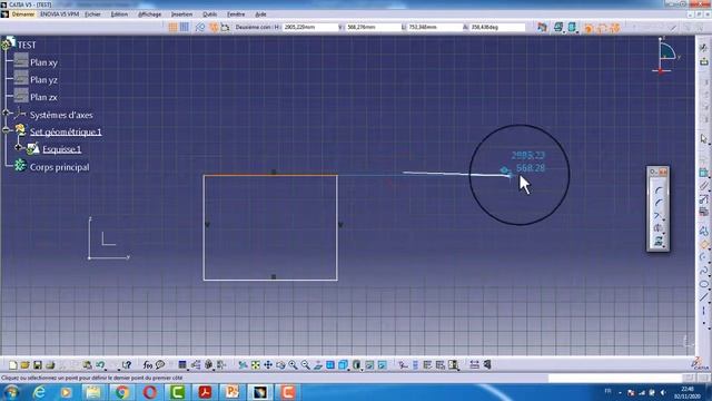 les fonctions d'atelier sketcher 2d  esquisse