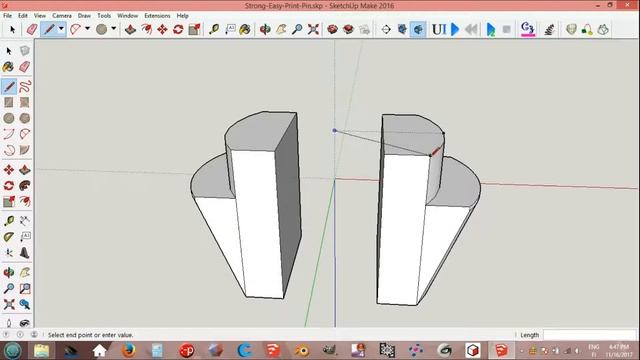 SketchUp - Strong Easy 3D Print Pin Fastener - Customize Your Own