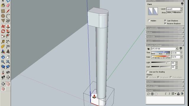 SketchUp and "Glue to". Wall Light Component