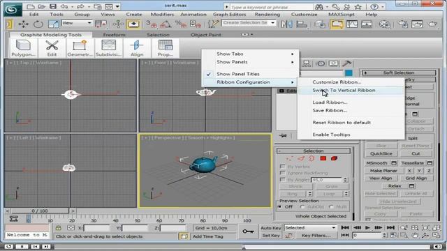 Autodesk 3ds Max - 9. Modelleme Şeridi ile Poligon Modelleme - 2. Grafit Şeridi Arayüzünü Kullanma