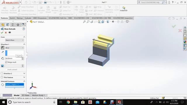 SOLIDWORKS 2020 | Exercise # 8