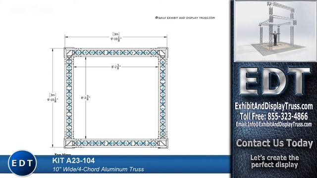 Kit A23-104 Assembling Aluminum Truss Trade Show Booth by Exhibit and Display Truss.com