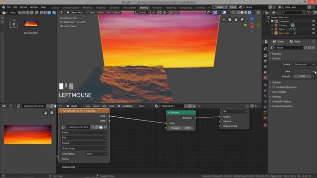 creating an ocean scene in blender 2.8