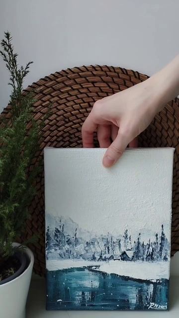 Метель_картина акрилом_зимний пейзаж