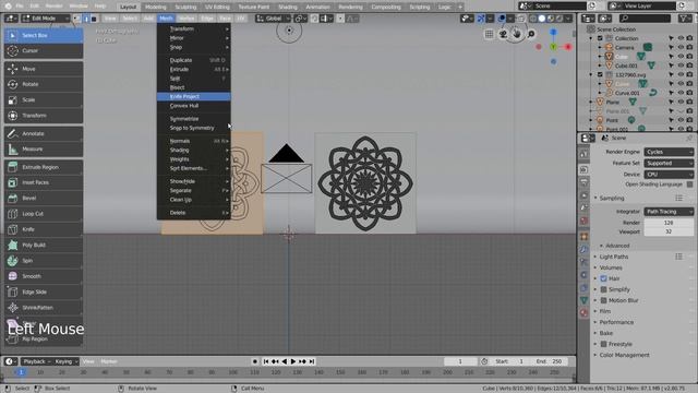 Engraving an imported SVG image - Blender 2.8 Tutorial