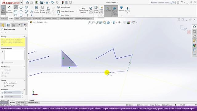 Solidworks Tutorial 5: Line Command with Full Details | Hindi & Urdu | #Solidworks Course in Hindi