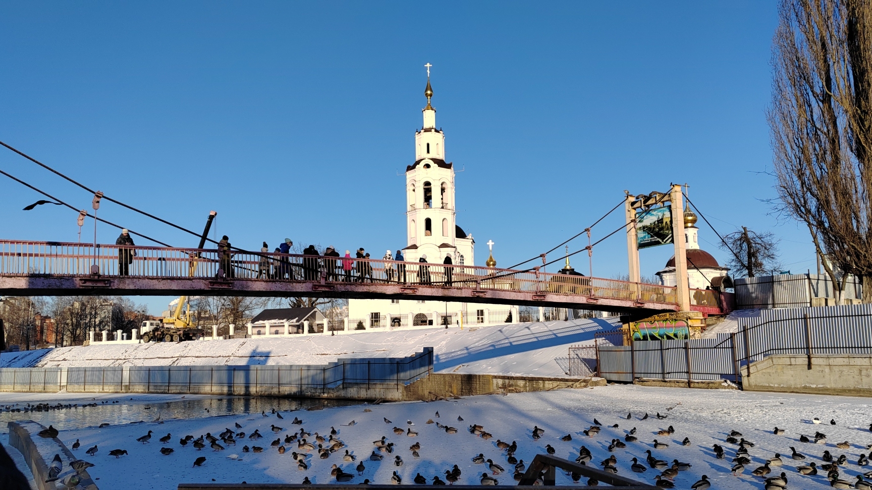 24.02.2025 г Орел/Вечерняя прогулка/Кормление уток и голубей/Кафе "Огонёк"