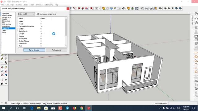 How to Purge 3d Model Big Size to Minimize size in sketchup 2022 without plugin