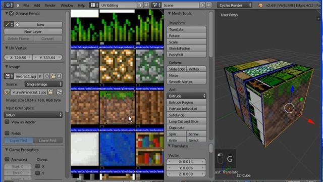 blender tutorial,texturing a minecraft block beginners