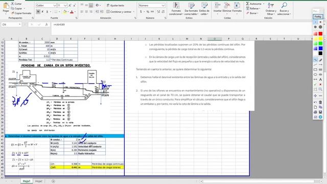 Ejercicio de canales, Sifón invertido👨🏫Ejercicio de mecanica de fluidos ejercicios resueltos👨🏫