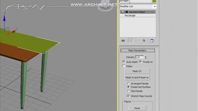 3ds Max es. 13 i modificatori sweep, bevel e cloth  www archibit net