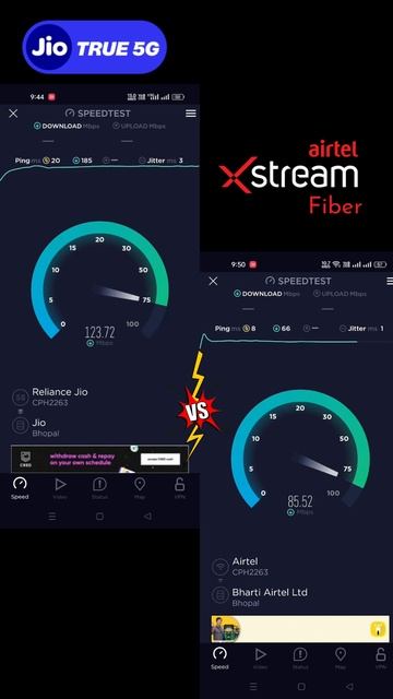 JIO 5G VS Airtel XStream Fiber #shorts