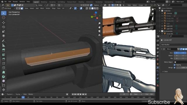 Ak-47 Blender Modeling (High Poly) Pt. 1