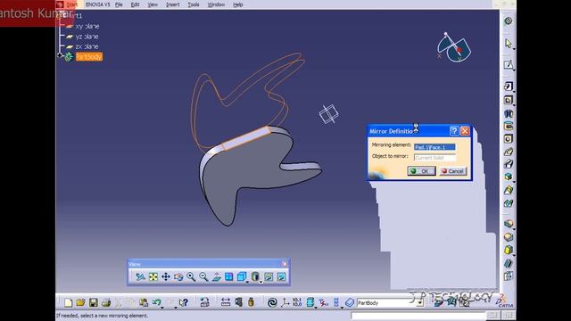 CATIA v5 | DASSAULT SYSTEMES | Walkthrough Part - 70 | MIRROR BODY