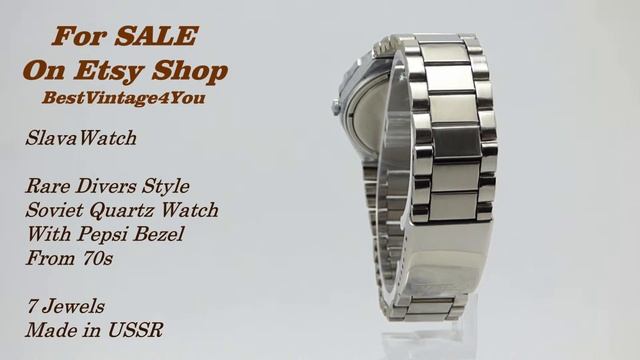 Slava Rare Fabulous Divers Style Soviet Quartz Watch With Pepsi Bezel From 70s - For SALE on Etsy
