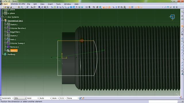 Catia 3d modeling shock absorber - Adjustment dial and Body