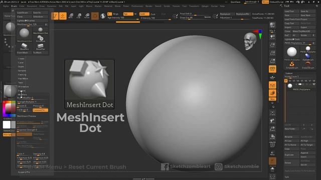 MeshInsertDot Brush: ZBrush All Brushes