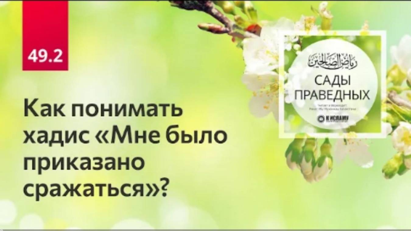 49.2 Как понимать хадис «Мне было приказано сражаться» Сады праведных. Хадисы 390-394.