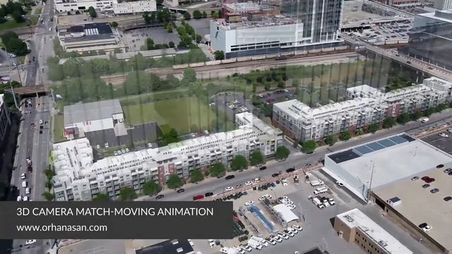 3D Camera Match-Moving Building placement over drone video