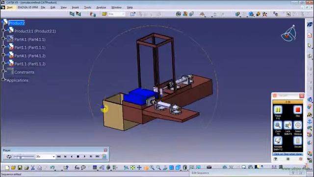 Maquina desplazadora de cajas en CATIA V5