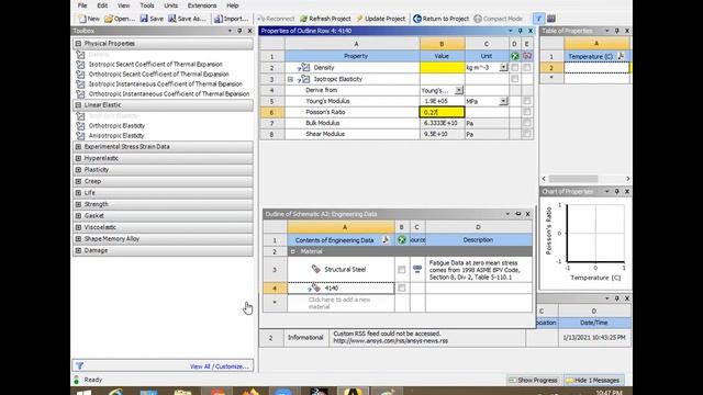 ANSYS Material add in data base