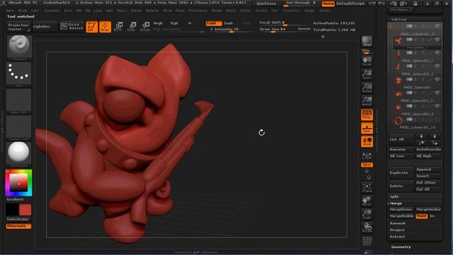 3D Modeling Cartoon Props and Hands in zBrush - Scuba Shark Tutorial PART 4