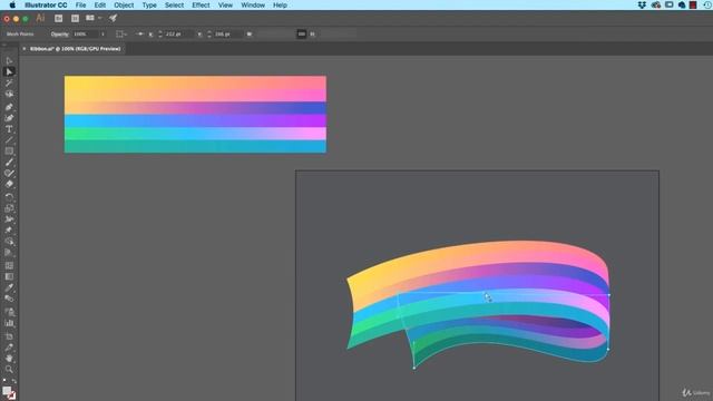 How to make a 3d Ribbon in Adobe Illustrator CC advance training