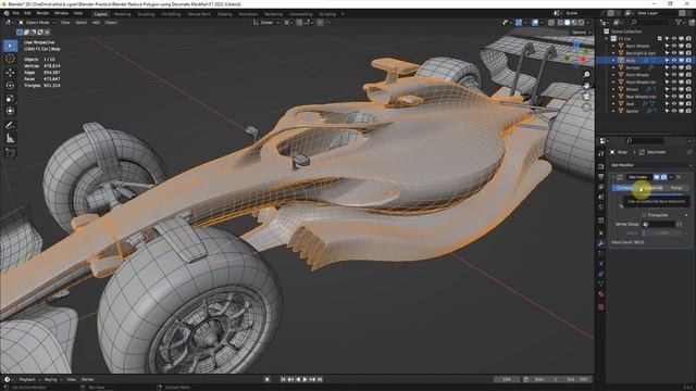 Blender How to Reduce Polygons using Un-Subdivide with Decimate Modifier