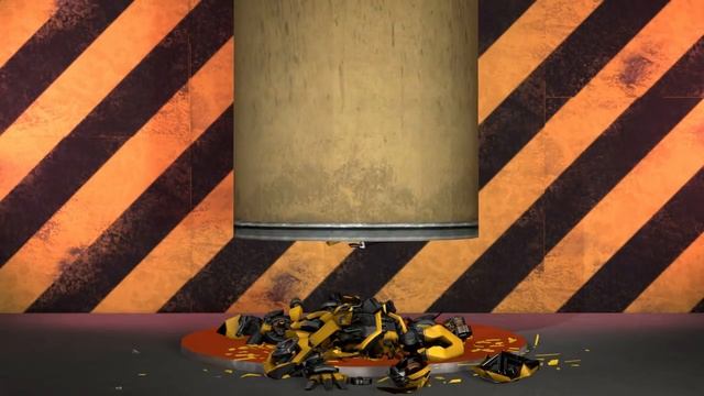 Bumblebee Crushed by Hydraulic Press (Transformers Hydraulic   SFM Transformers Animation)