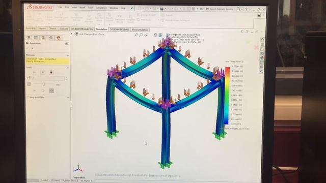 2017 12 07  SOLIDWORKS SIMULATION STEEL I BEAM STRUCTURE IMG 0887