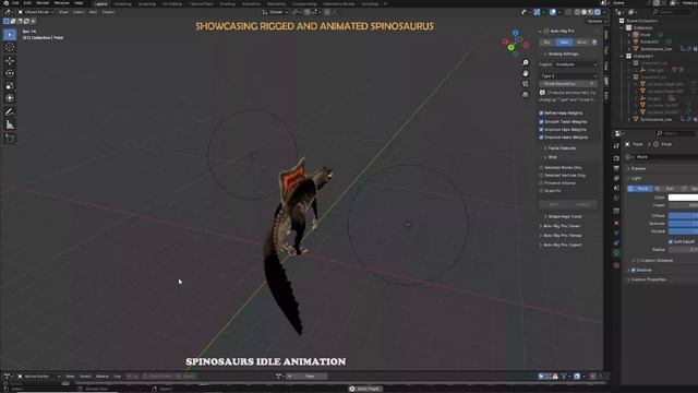 Blender spinosarus time idle animations showcase