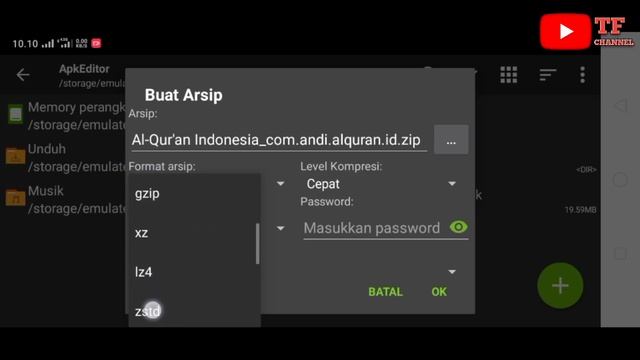 Begini cara memberi password pada file RAR ZIP | Zarchiver tutorial