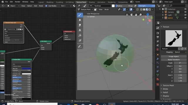 Blender 2.8 texture paint ( stencil and texture mask) part1