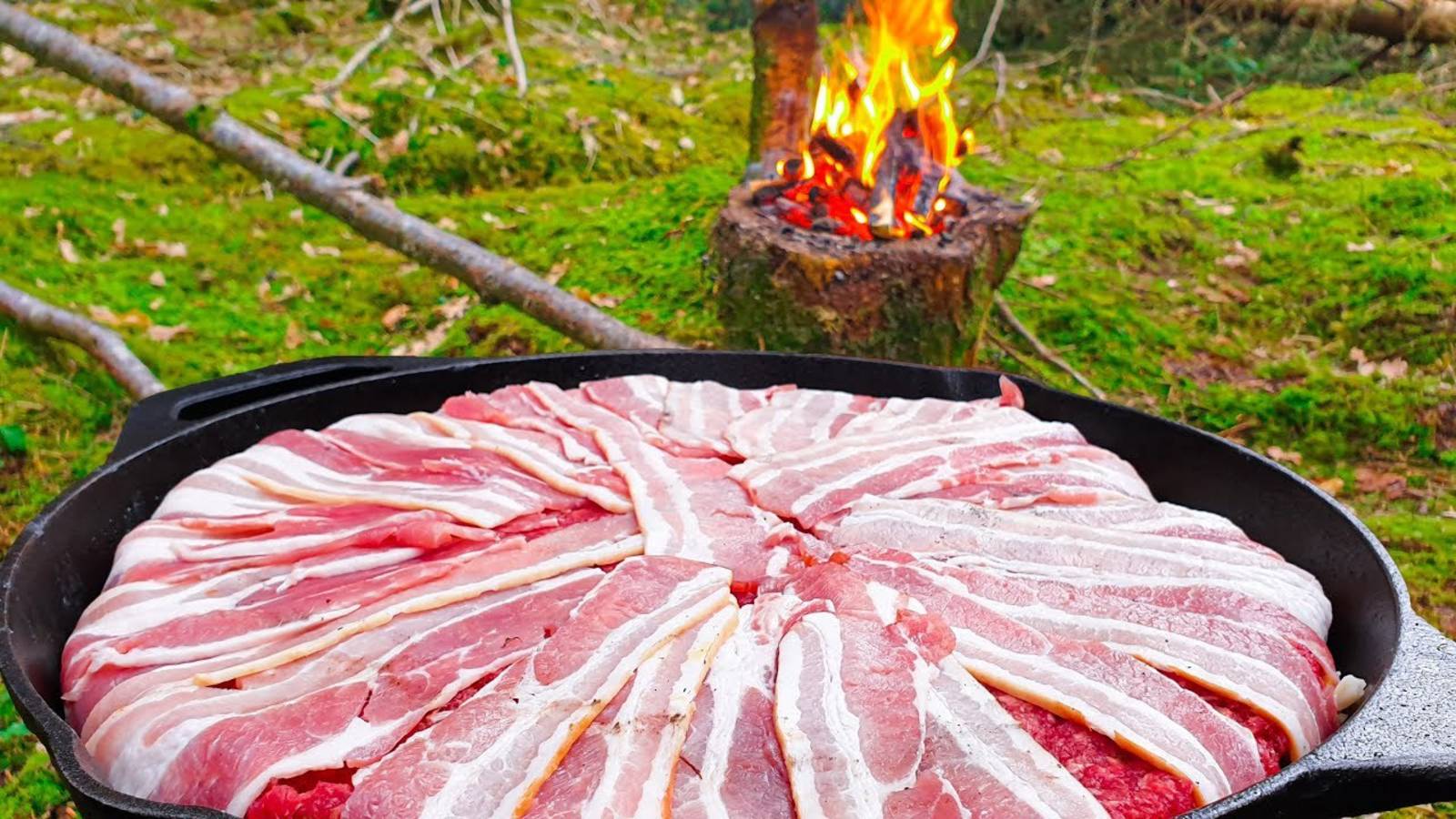 Лесной мясной рулет (Торт), полный добра. ASMR Wilderness Cooking. НИКАКИХ РАЗГОВОРОВ