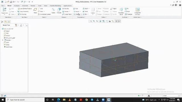 Creo Complete Course Part-1/Creo Software/Parametric/PTC/GOSFM/Creo Course/Extrude, Revolve, Draft.