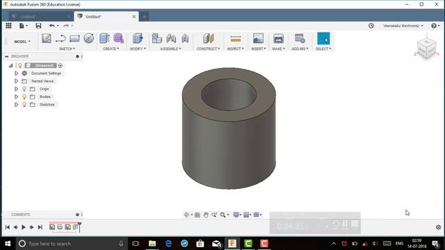 Fusion360  for absoutute beginners in telugu |STREAM 1