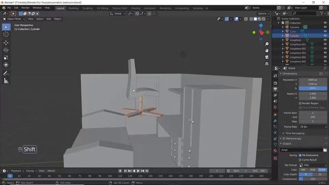 Tutorial Isometric Room Kamar Tidur Blender 2.9 Bahasa Indonesia Part 1