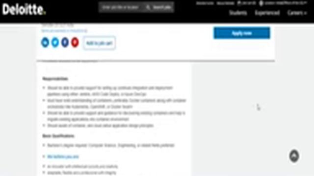 #JobKAvala || Deloitte || off campus 2021 || Devops Engineer || Hyderabad location ||