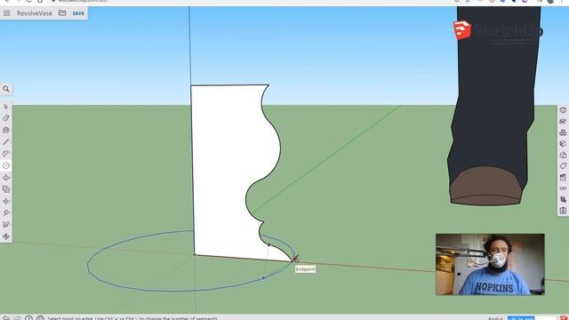 Revolve a Vase - SketchUP