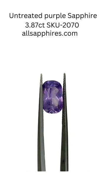 Gorgeous Untreated Purple Sapphire Cushion Cut - 3.87 Carats & Eye Clean Clarity SKU-2070
