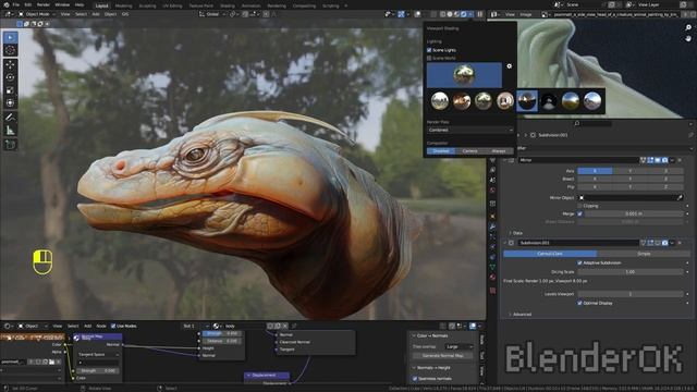 3d AI generated creature head modelling and animating in blender tutorial