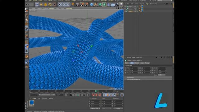 A lesson on creating a snake scale simulation in cinema 4d