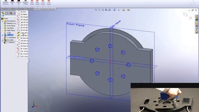 FARO Gage ARM add-in for SolidWorks  - Feature based Reverse Engineering of tooling plate